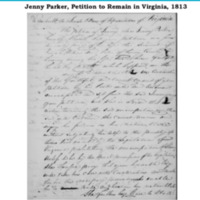 Petition of Jenny Parker to Remain in Virginia 1813.pdf