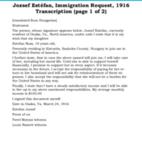 Estefan_Immigration Request_1916_transcription.pdf
